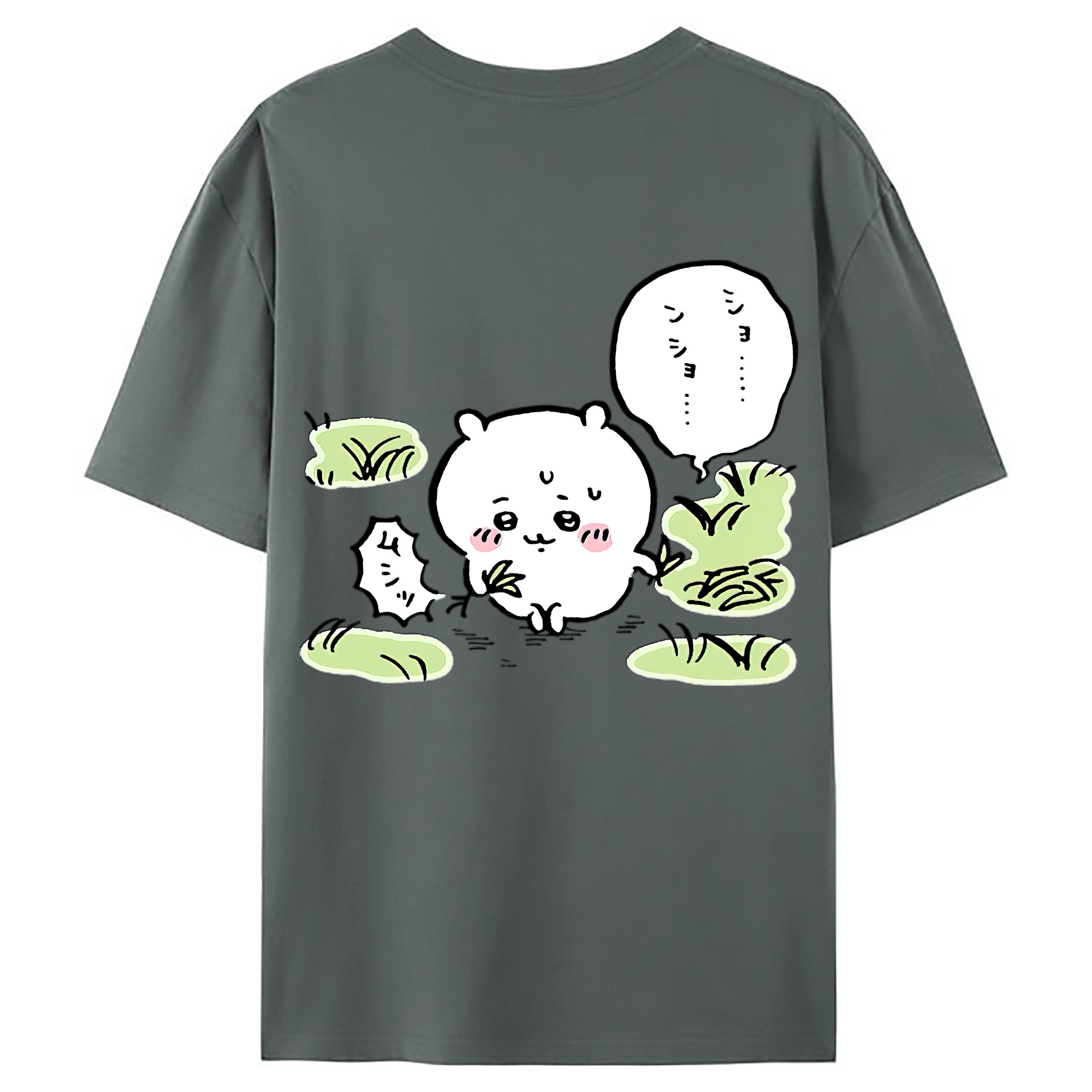 （画像用） ちいかわ ちいかわ Chii-kawa chiikawa 綿100％ メンズ半袖Tシャツ（バックプリント） 通気性